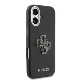 Zadní kryt Guess PU Resin Logo pro Apple iPhone 17, černá