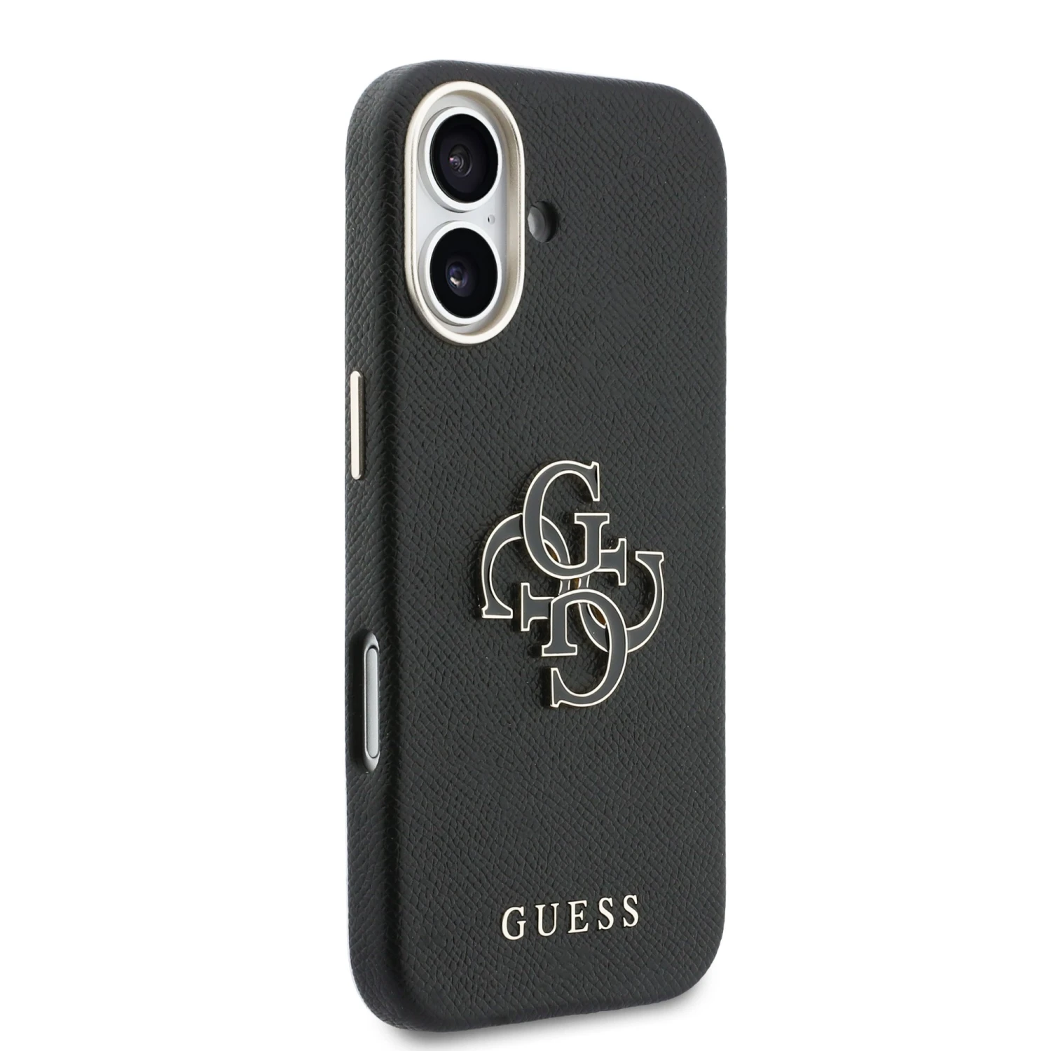 Guess PU Resin Logo Zadní Kryt pro iPhone 17 Black