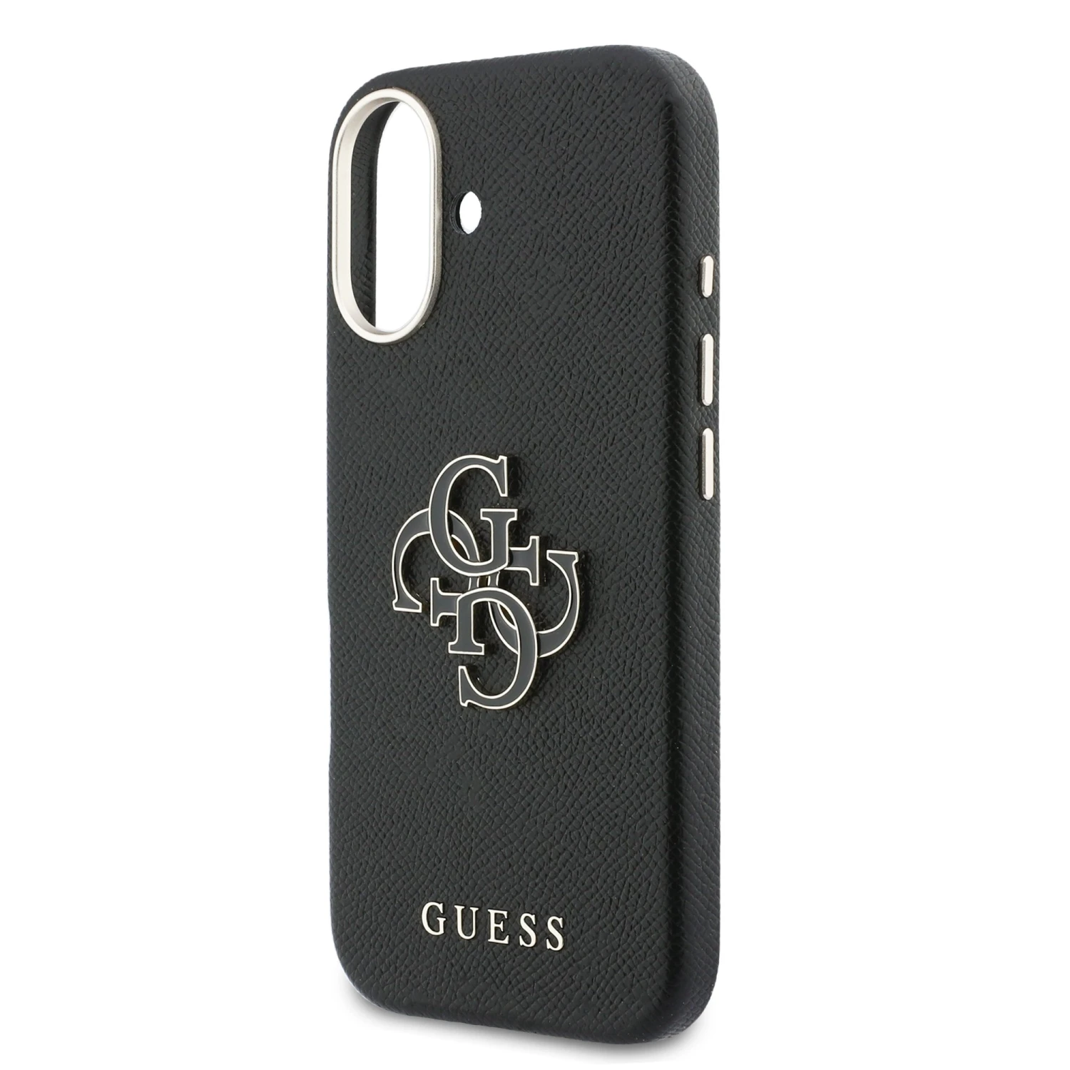 Guess PU Resin Logo Zadní Kryt pro iPhone 17 Black