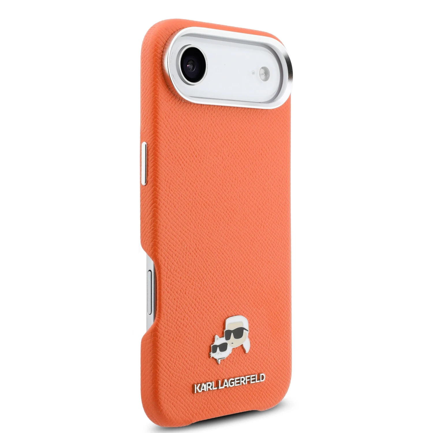Karl Lagerfeld PU Karl and Choupette Heads Pins MagSafe Zadní Kryt pro iPhone Air Orange