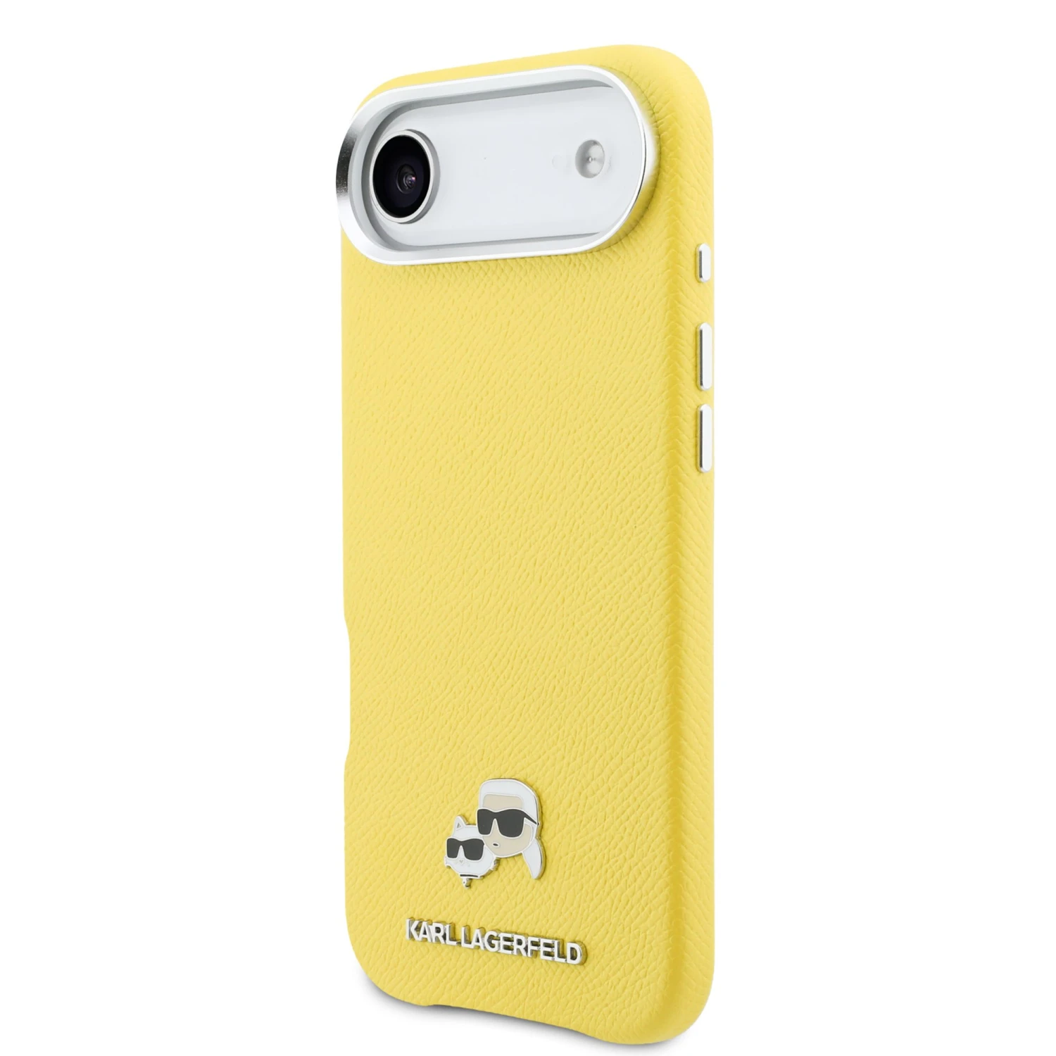 Karl Lagerfeld PU Karl and Choupette Heads Pins MagSafe Zadní Kryt pro iPhone Air Yellow