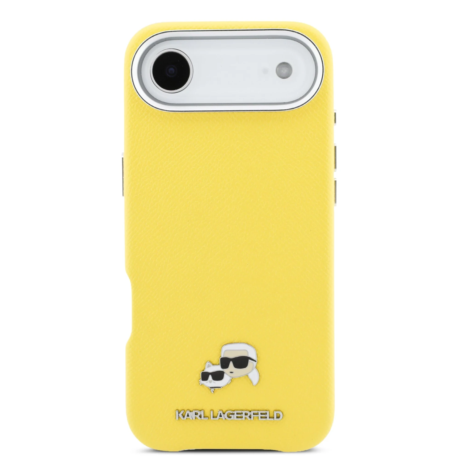 Karl Lagerfeld PU Karl and Choupette Heads Pins MagSafe Zadní Kryt pro iPhone Air Yellow
