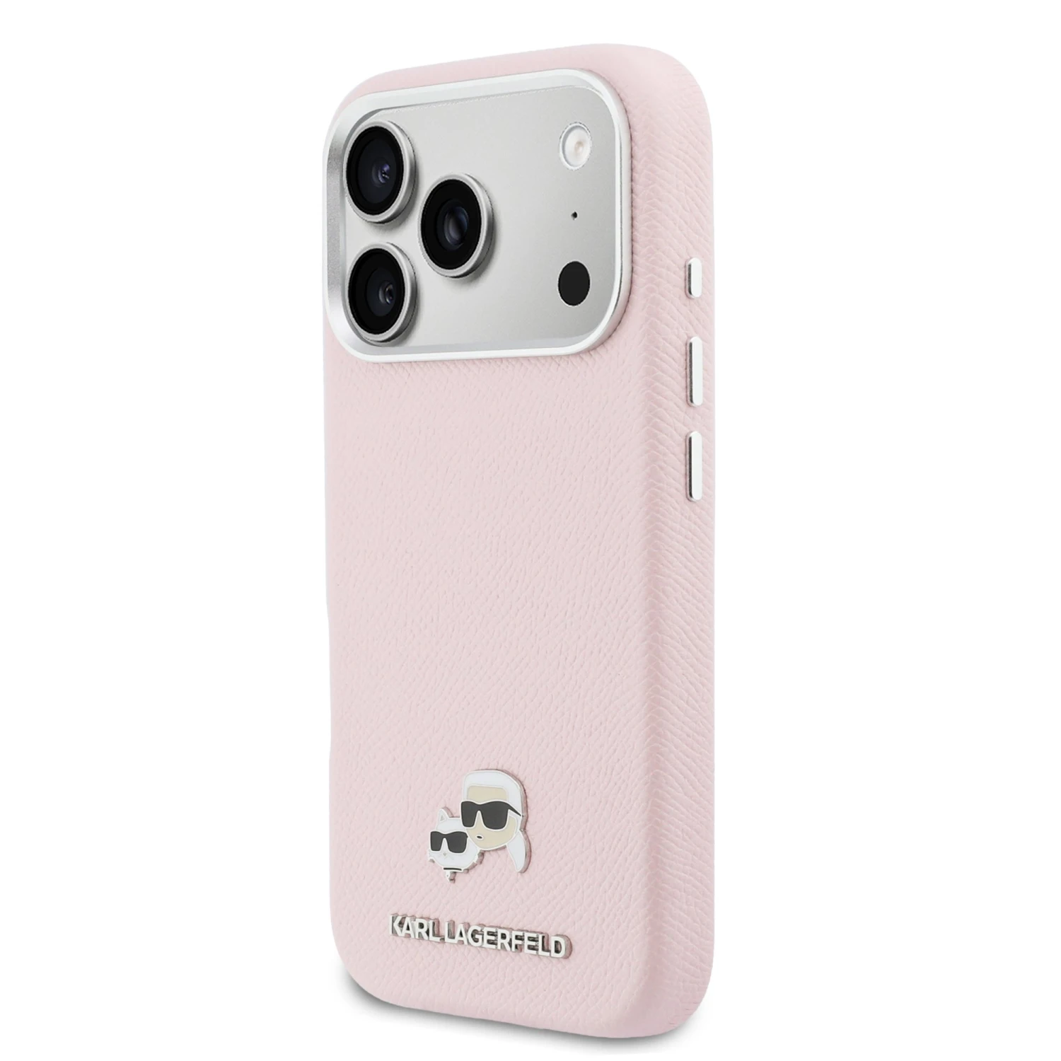 Karl Lagerfeld PU Karl and Choupette Heads Pins MagSafe Zadní Kryt pro iPhone 17 Pro Max Pink