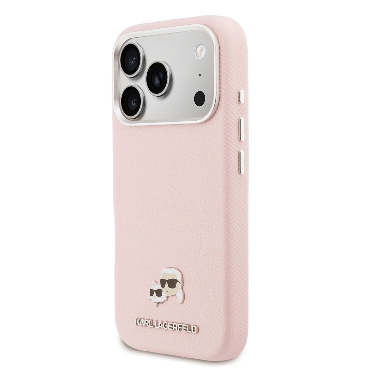 Karl Lagerfeld PU Karl and Choupette Heads Pins MagSafe Zadní Kryt pro iPhone 17 Pro Pink