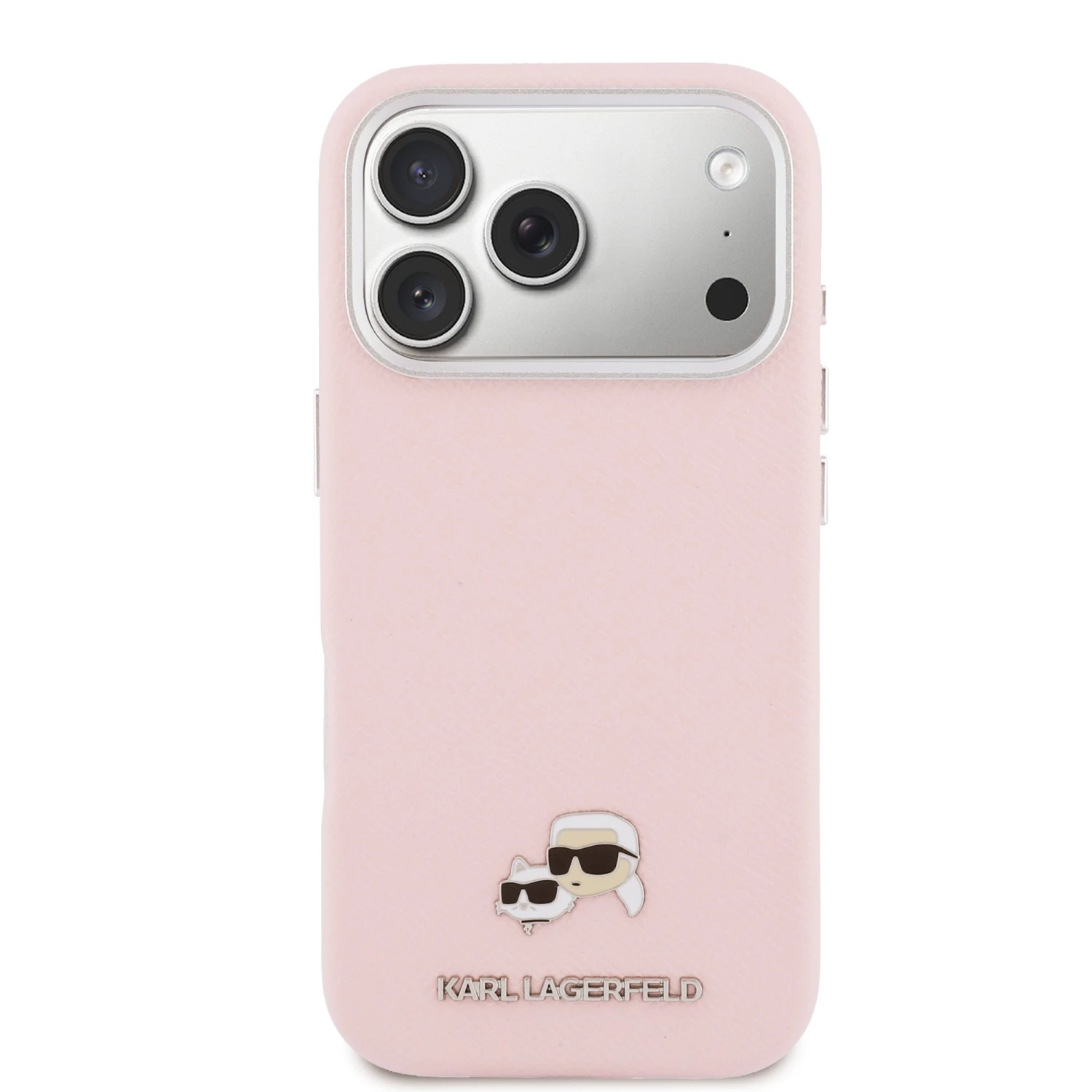 Karl Lagerfeld PU Karl and Choupette Heads Pins MagSafe Zadní Kryt pro iPhone 17 Pro Pink