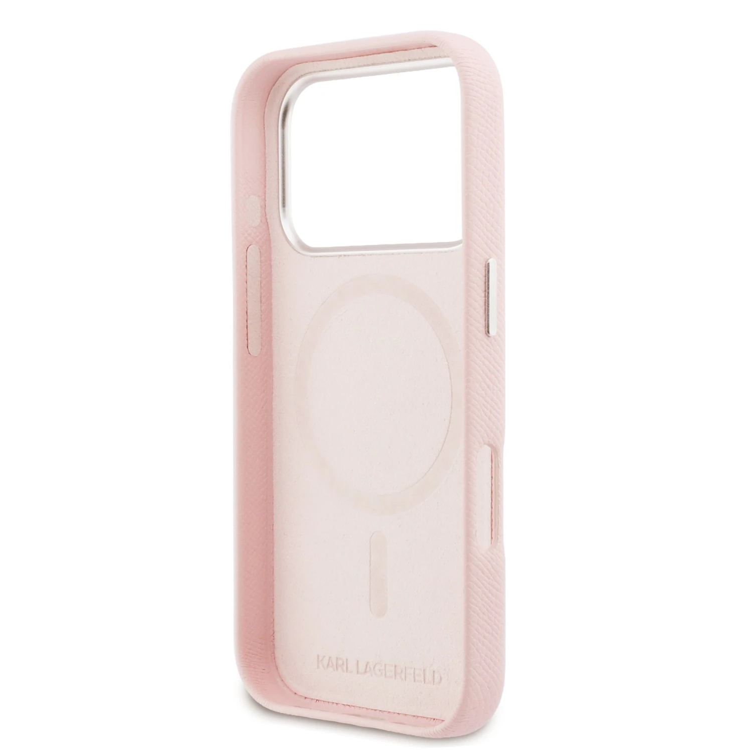 Karl Lagerfeld PU Karl and Choupette Heads Pins MagSafe Zadní Kryt pro iPhone 17 Pro Pink