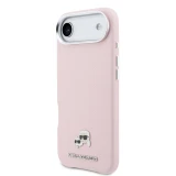 Karl Lagerfeld PU Karl and Choupette Heads Pins MagSafe Zadní Kryt pro iPhone Air Pink