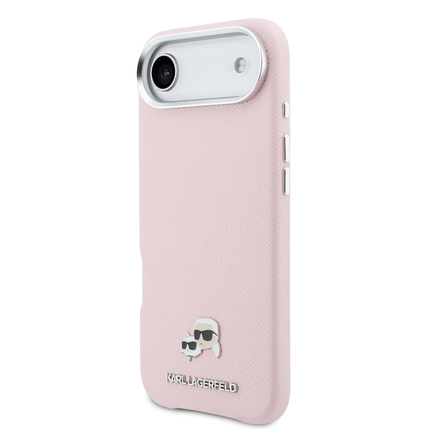 Karl Lagerfeld PU Karl and Choupette Heads Pins MagSafe Zadní Kryt pro iPhone Air Pink