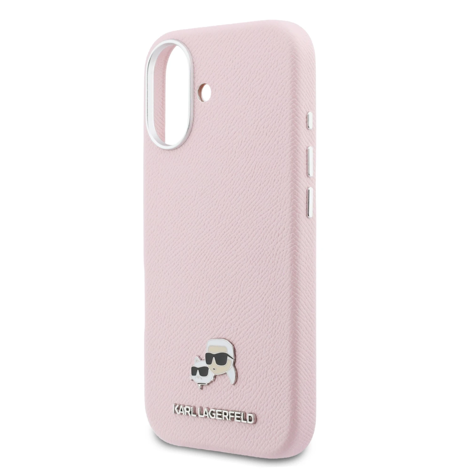 Karl Lagerfeld PU Karl and Choupette Heads Pins MagSafe Zadní Kryt pro iPhone 17 Pink