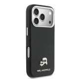 Karl Lagerfeld PU Karl and Choupette Heads Pins MagSafe Zadní Kryt pro iPhone 17 Pro Max Black