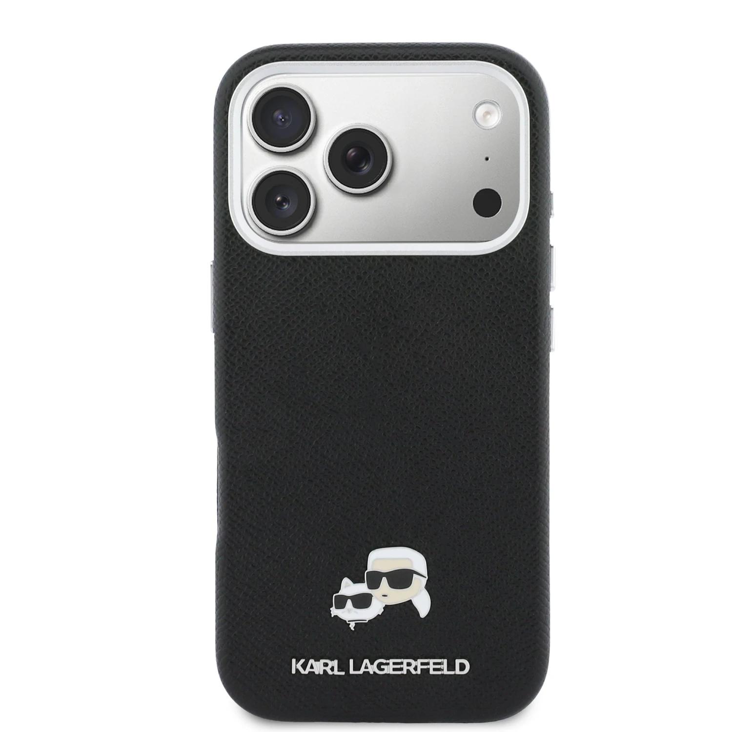 Karl Lagerfeld PU Karl and Choupette Heads Pins MagSafe Zadní Kryt pro iPhone 17 Pro Black