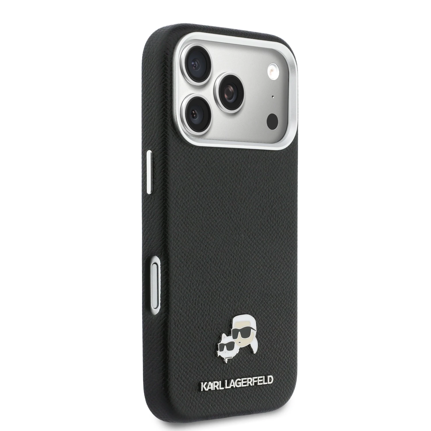 Karl Lagerfeld PU Karl and Choupette Heads Pins MagSafe Zadní Kryt pro iPhone 17 Pro Black