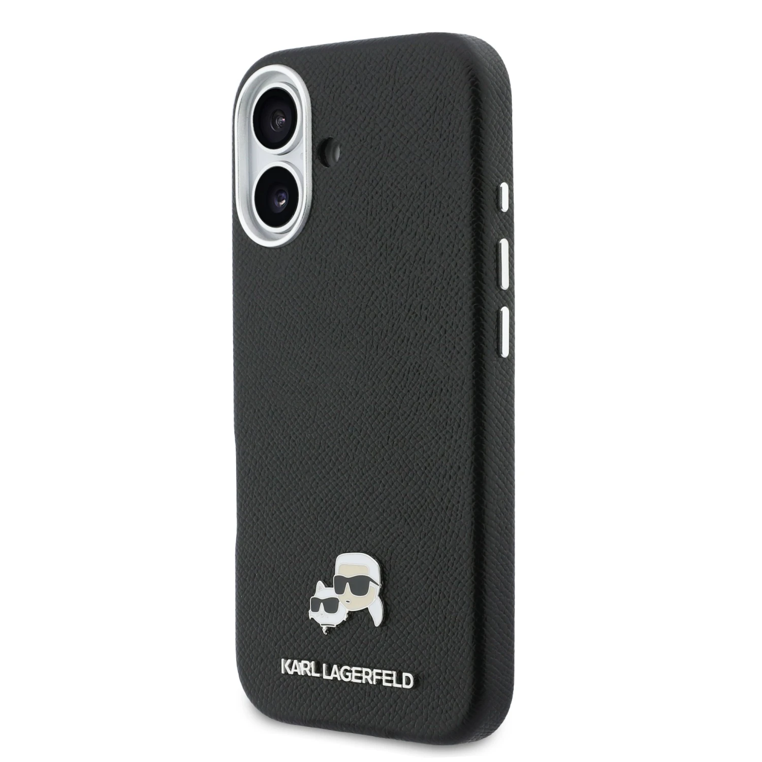 Karl Lagerfeld PU Karl and Choupette Heads Pins MagSafe Zadní Kryt pro iPhone 17 Black