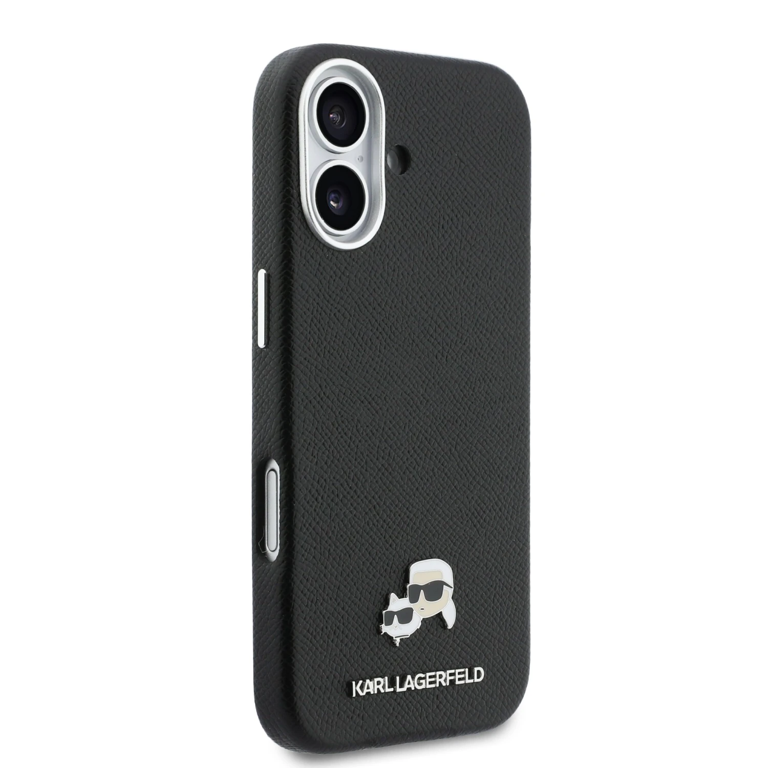 Karl Lagerfeld PU Karl and Choupette Heads Pins MagSafe Zadní Kryt pro iPhone 17 Black