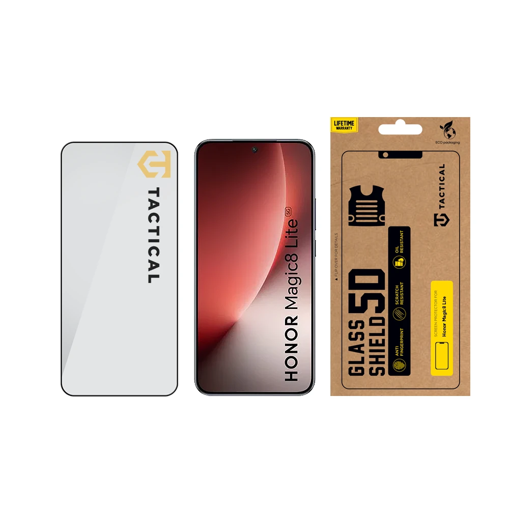 Tvrzené sklo Tactical Glass Shield 5D pro Honor Magic8 Lite, černá