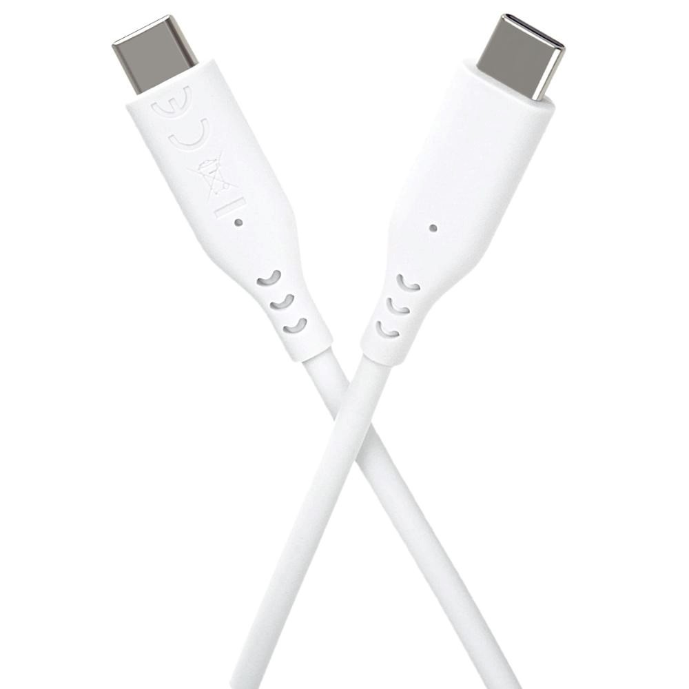 Silikonový Kabel PREMIUMCORD USB-C na USB-C, 60W, 480Mbps, 1,5m, bílá