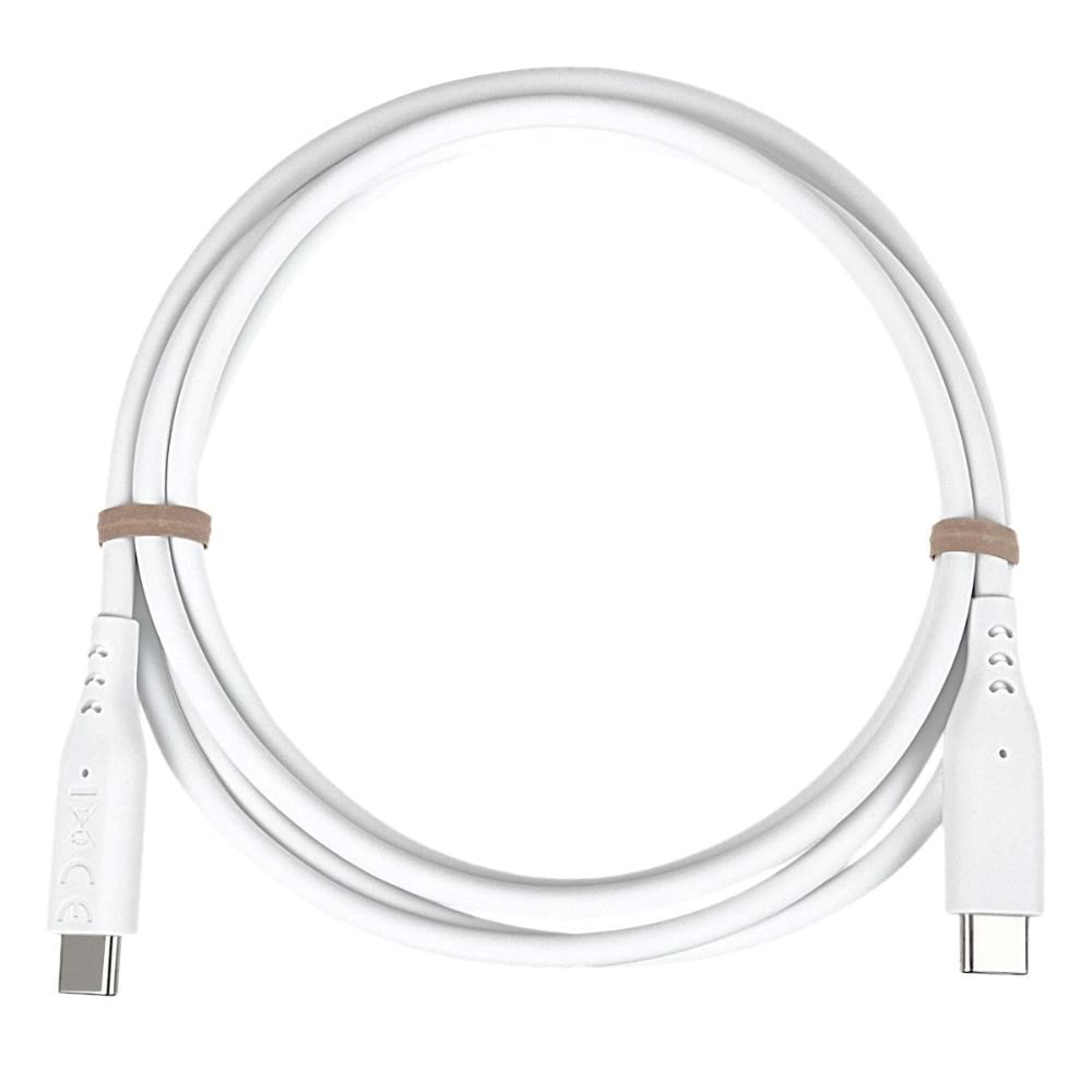 Silikonový Kabel PREMIUMCORD USB-C na USB-C, 60W, 480Mbps, 1,5m, bílá