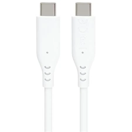 PREMIUMCORD Kabel USB-C na USB-C, 60W, 480Mbps, silikonový, bílý, 1,5m