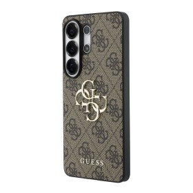 Zadní kryt Guess PU 4G Metal Logo pro Samsung Galaxy A57, hnědá