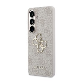 Zadní kryt Guess PU 4G Metal Logo pro Samsung Galaxy A57, růžová