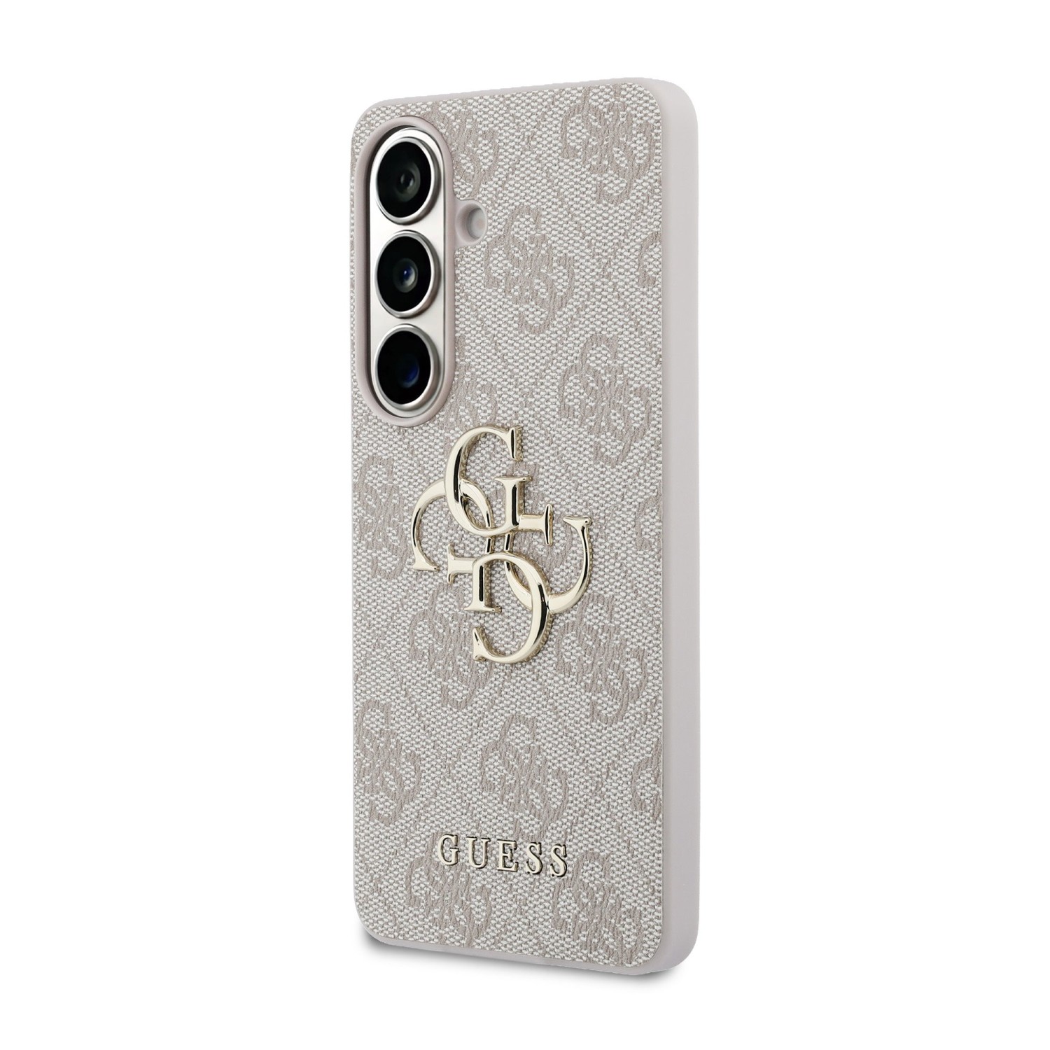 Zadní kryt Guess PU 4G Metal Logo pro Samsung Galaxy A37, růžová
