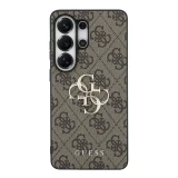 Guess PU 4G Metal Logo Zadní Kryt pro Samsung Galaxy S26 Ultra Brown