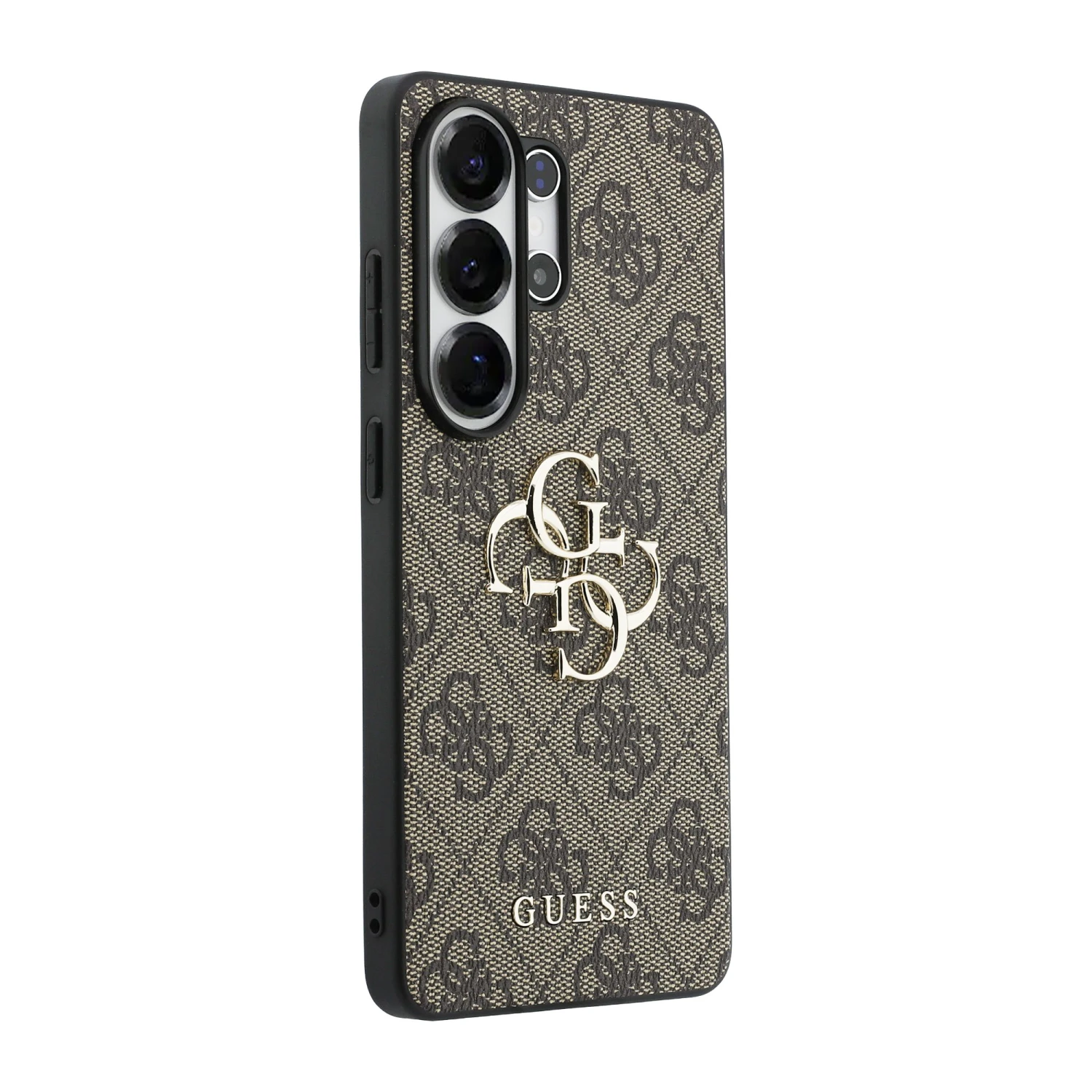 Guess PU 4G Metal Logo Zadní Kryt pro Samsung Galaxy S26 Ultra Brown