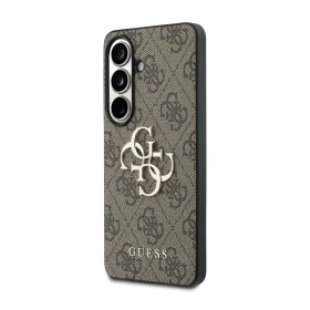 Zadní kryt Guess PU 4G Metal Logo pro Samsung Galaxy S26, hnědá