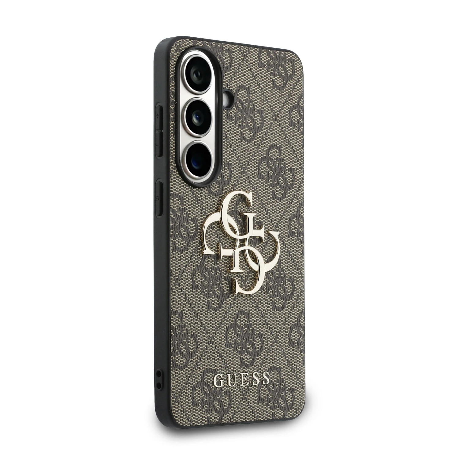 Guess PU 4G Metal Logo Zadní Kryt pro Samsung Galaxy S26 Brown