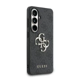 Guess PU 4G Metal Logo Zadní Kryt pro Samsung Galaxy S26 Grey