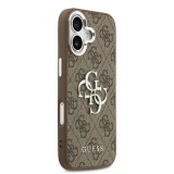 Guess PU 4G Metal Logo Zadní Kryt pro iPhone 17 Silver Brown