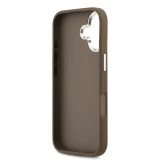 Guess PU 4G Metal Logo Zadní Kryt pro iPhone 17 Silver Brown