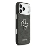 Guess PU 4G Metal Logo Zadní Kryt pro iPhone 17 Pro Max Silver Black