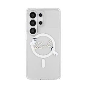 Zadní kryt Karl Lagerfeld IML Choupette Karl Script Logo Magnetic pro Samsung Galaxy S26 Ultra, transparentní