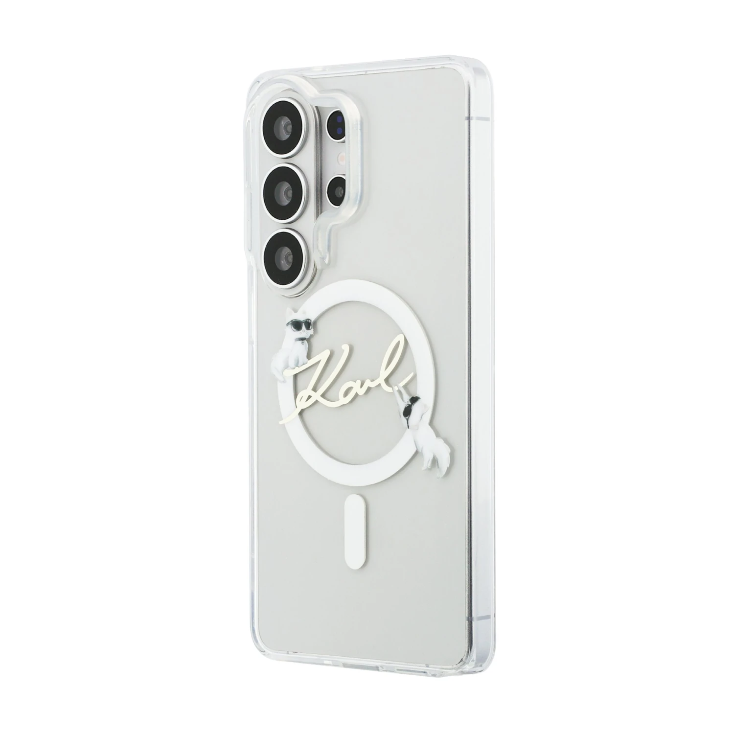 Karl Lagerfeld IML Choupette Karl Script Logo Magnetic Zadní Kryt pro Samsung Galaxy S26 Ultra Transparent