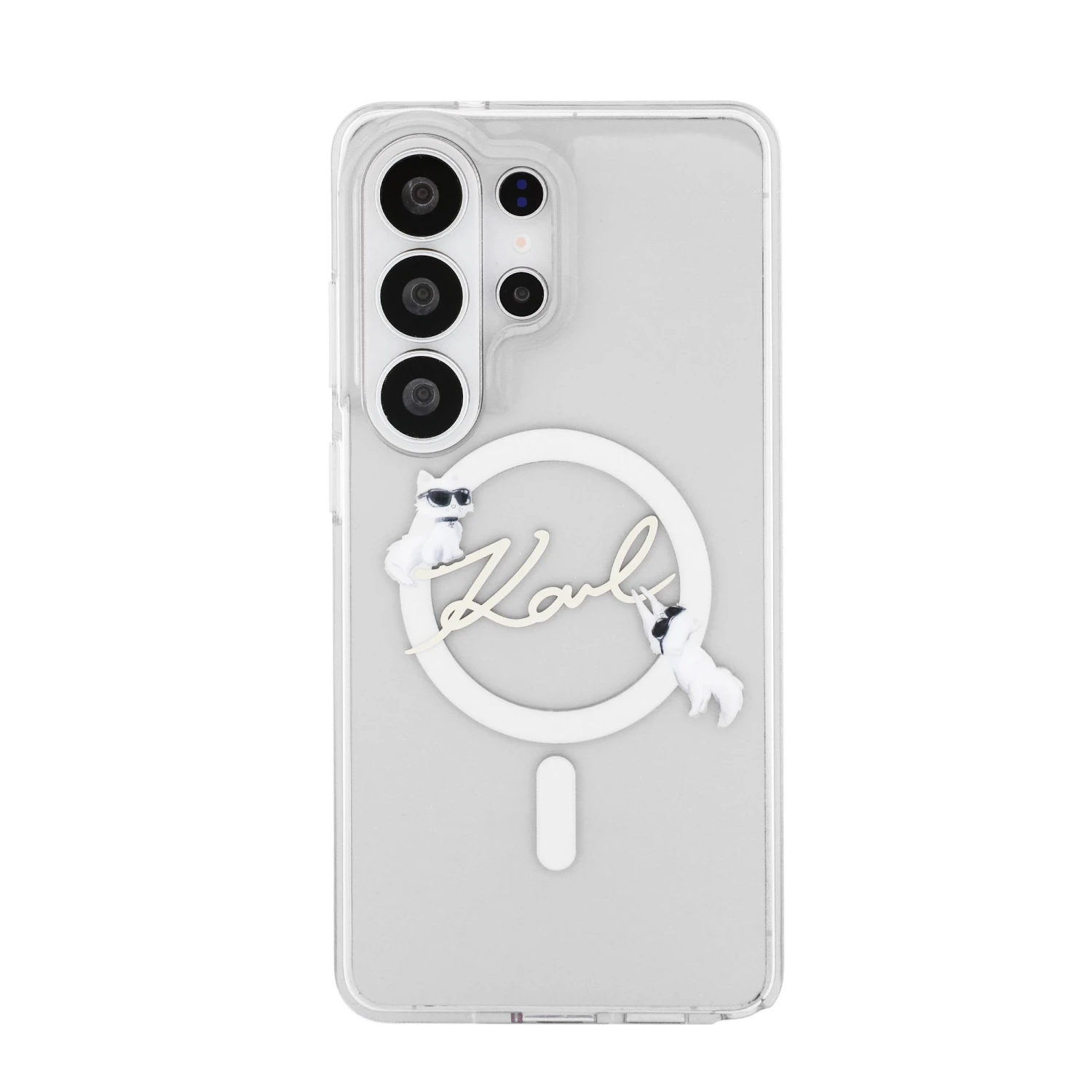 Karl Lagerfeld IML Choupette Karl Script Logo Magnetic Zadní Kryt pro Samsung Galaxy S26 Ultra Transparent
