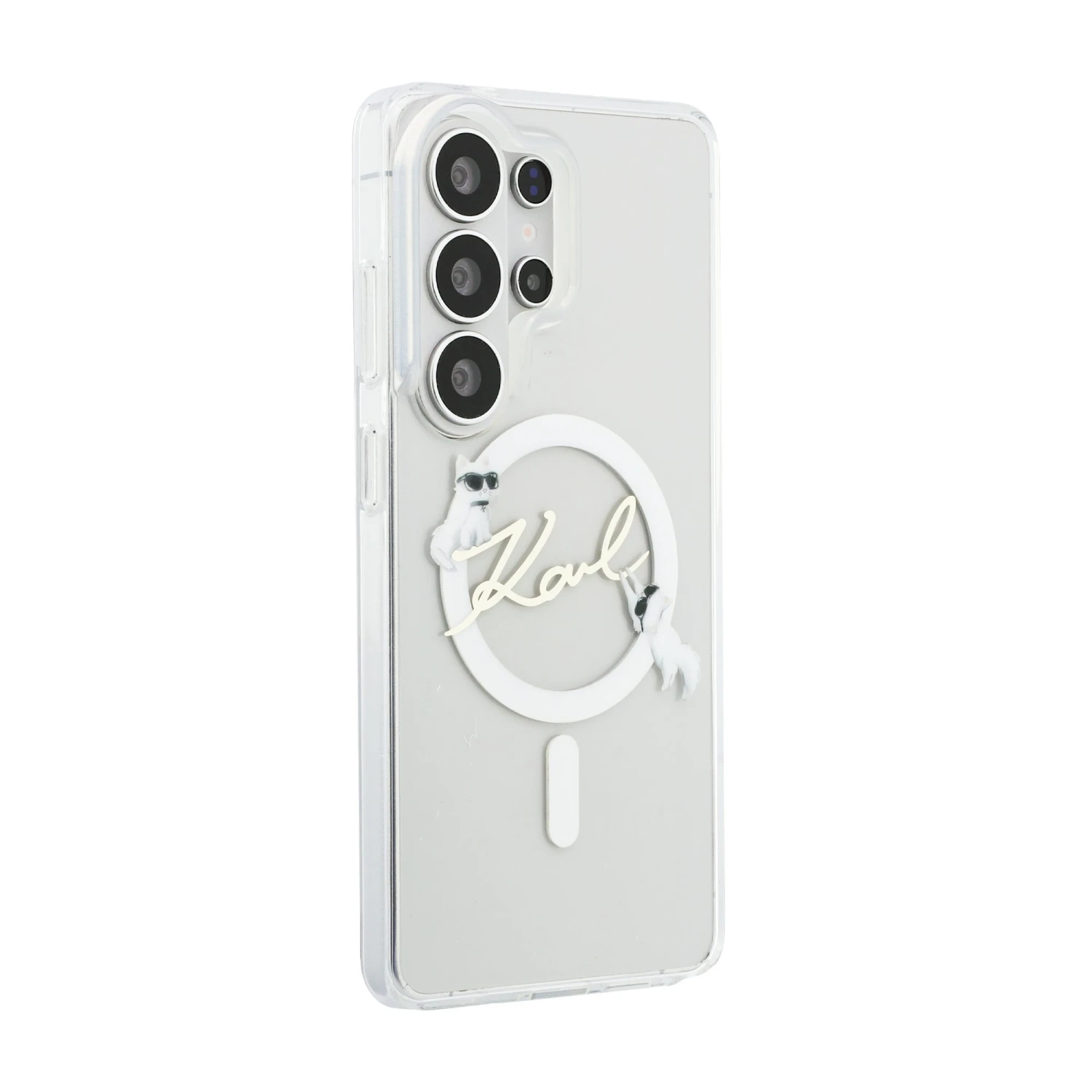 Karl Lagerfeld IML Choupette Karl Script Logo Magnetic Zadní Kryt pro Samsung Galaxy S26 Ultra Transparent