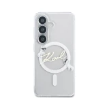 Karl Lagerfeld IML Choupette Karl Script Logo Magnetic Zadní Kryt pro Samsung Galaxy S26 Transparent