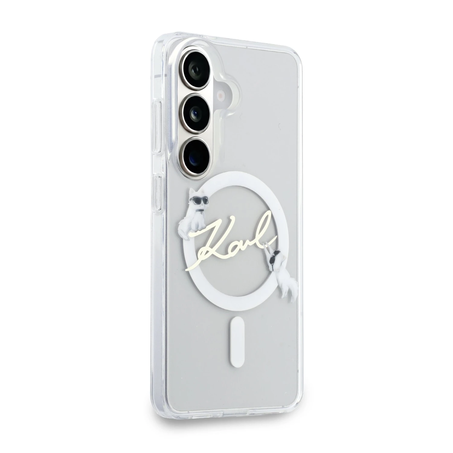 Karl Lagerfeld IML Choupette Karl Script Logo Magnetic Zadní Kryt pro Samsung Galaxy S26 Transparent