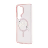 Karl Lagerfeld IML Choupette Karl Script Logo Magnetic Zadní Kryt pro Samsung Galaxy S26 Ultra Pink