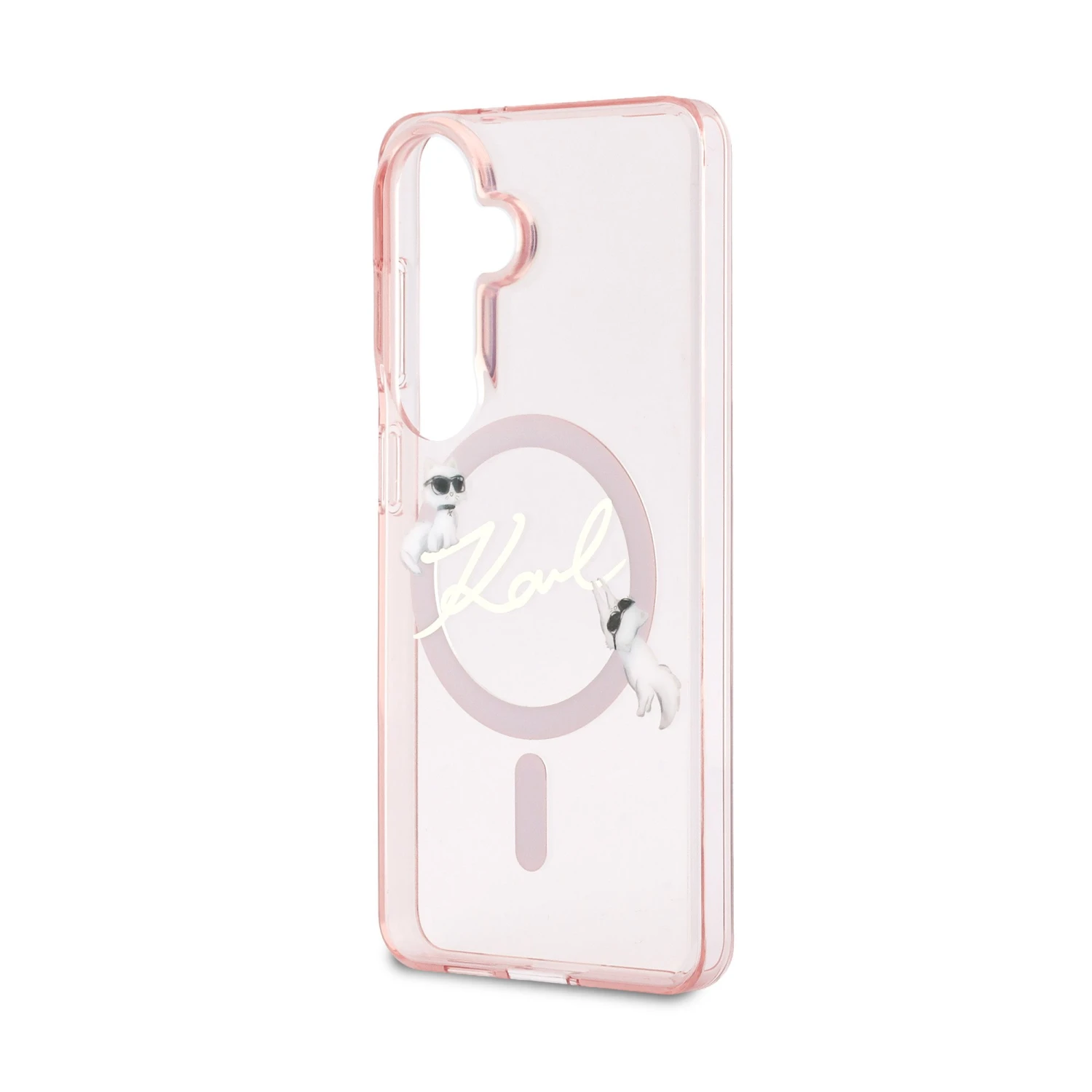 Karl Lagerfeld IML Choupette Karl Script Logo Magnetic Zadní Kryt pro Samsung Galaxy S26 Pink