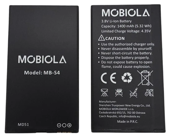 Baterie MB-S4 pro telefon MOBIOLA MB4280, Li-Ion, 1400 mAh