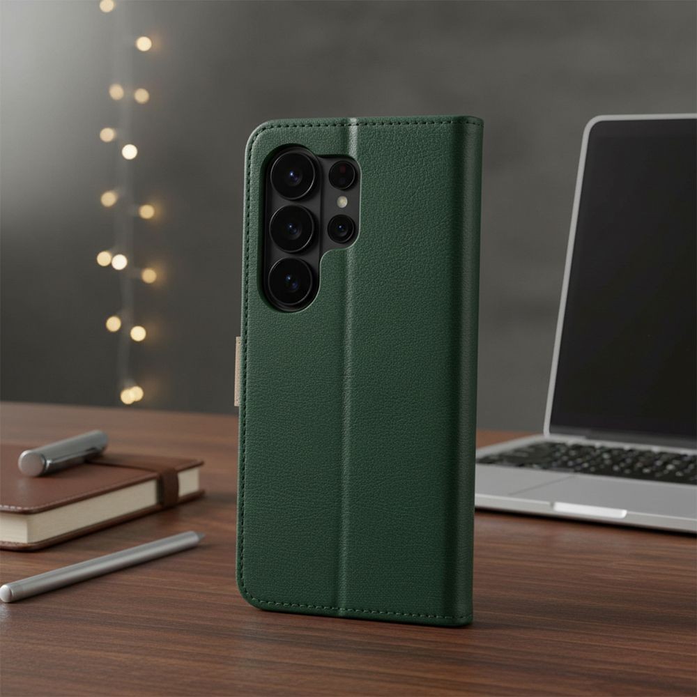 Flipové pouzdro Split Book case pro Xiaomi Redmi Note 15 Pro 4G, green gold