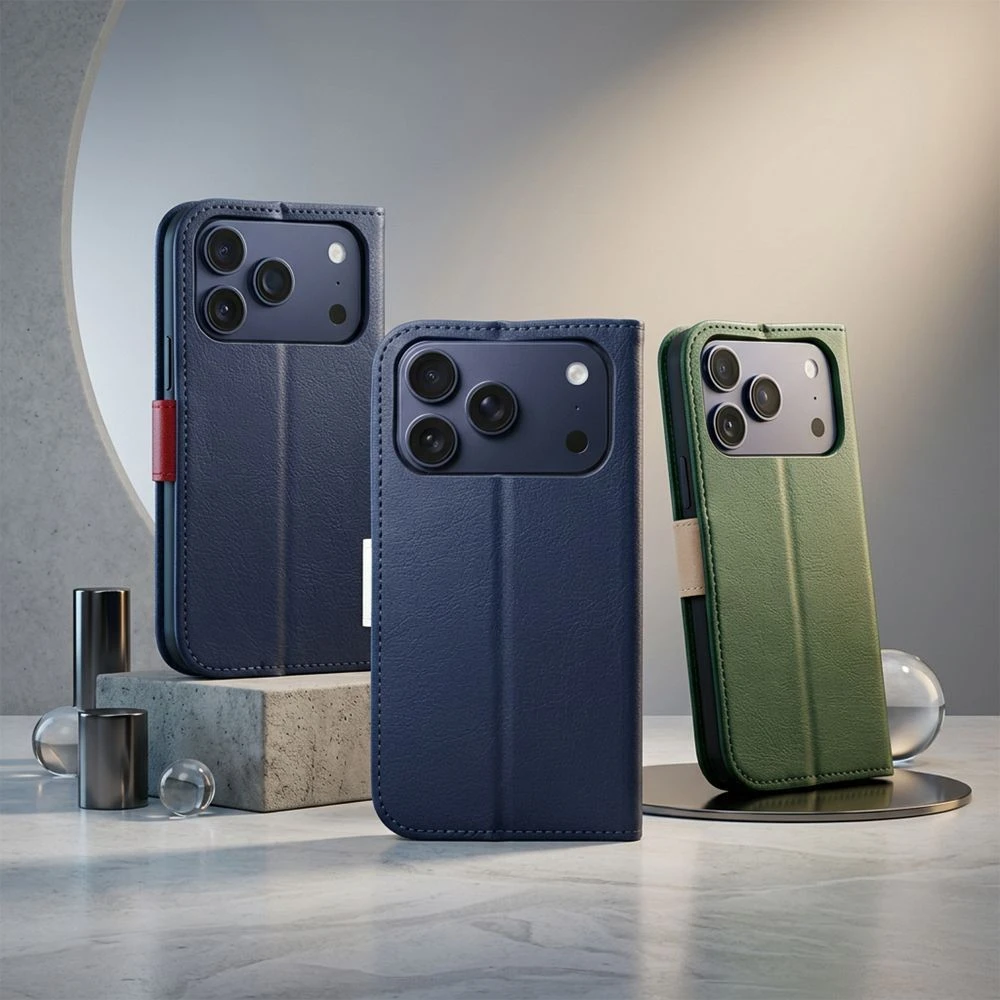 Split Book case for IPHONE 17 green gold