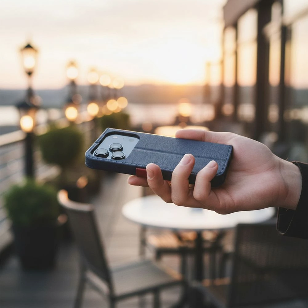 Split Book case for IPHONE 17 PRO navy red