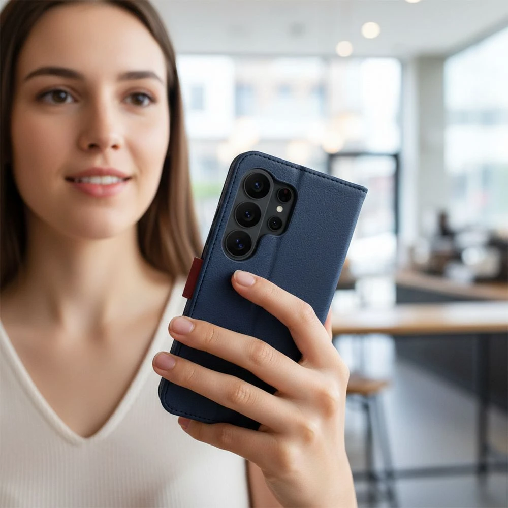 Split Book case for XIAOMI Redmi Note 15 PRO Plus 5G navy red