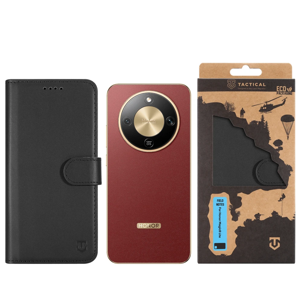 Flipové pouzdro Tactical Field Notes pro Honor Magic8 Lite, černá