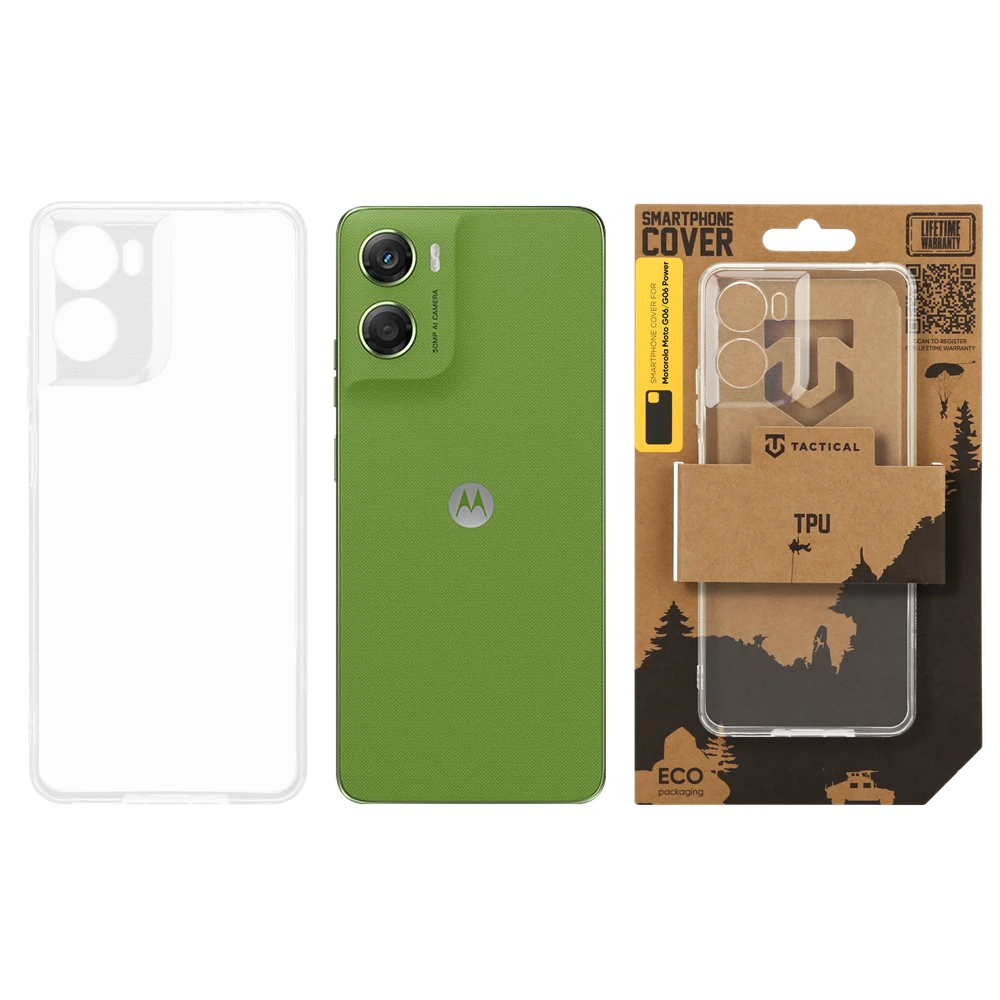Zadní kryt Tactical TPU pro Motorola Moto G06/G06 Power, transparentní