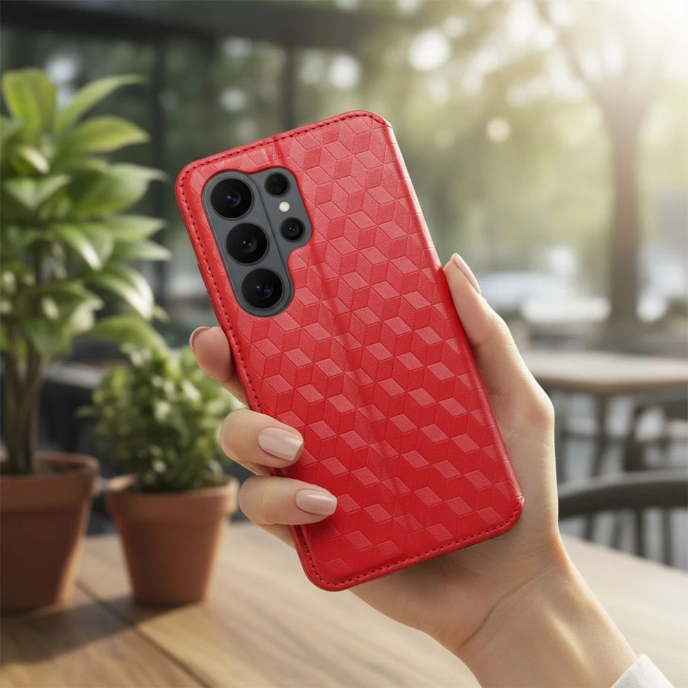 Flip case for Samsung S26 PLUS Cubic Book red