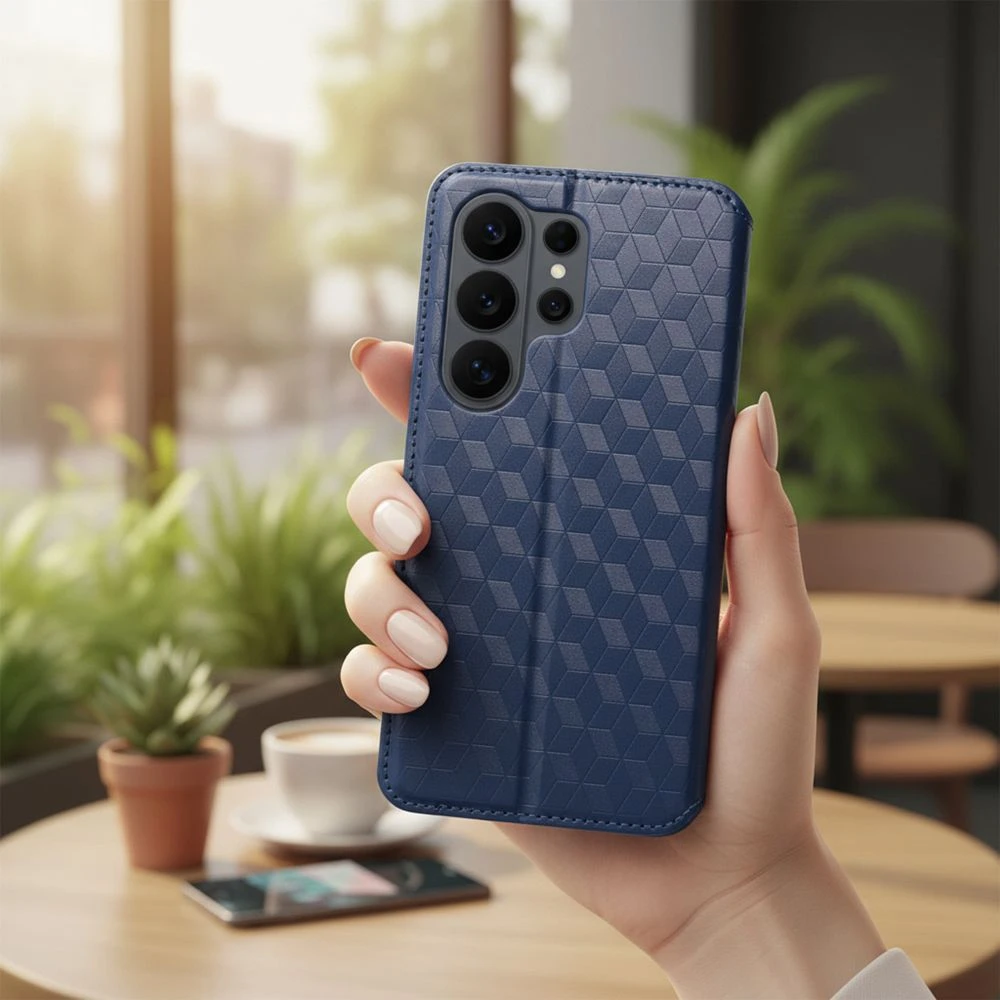 Flip case for Samsung A17 Cubic Book blue